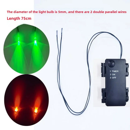 Halloween LED Glowing Skeleton Eyes with Timer, Light Up Props