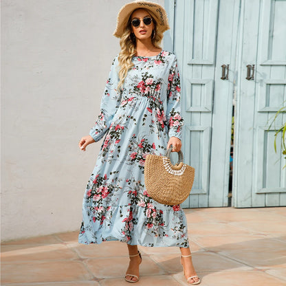 Bohemian Casual Full Sleeve High Waisted Maxi Dress. 20 different designs. S,M, L, XL