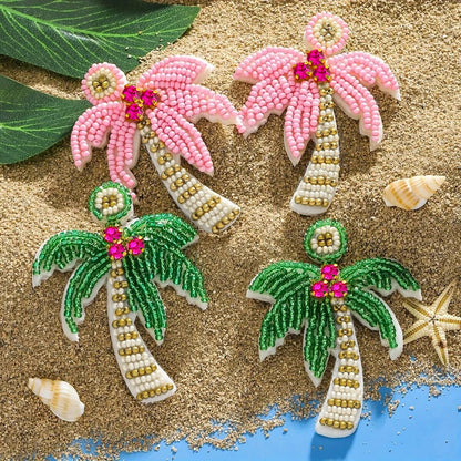 Fun Bohemian Handmade Beaded Coconut Trees and Cactus