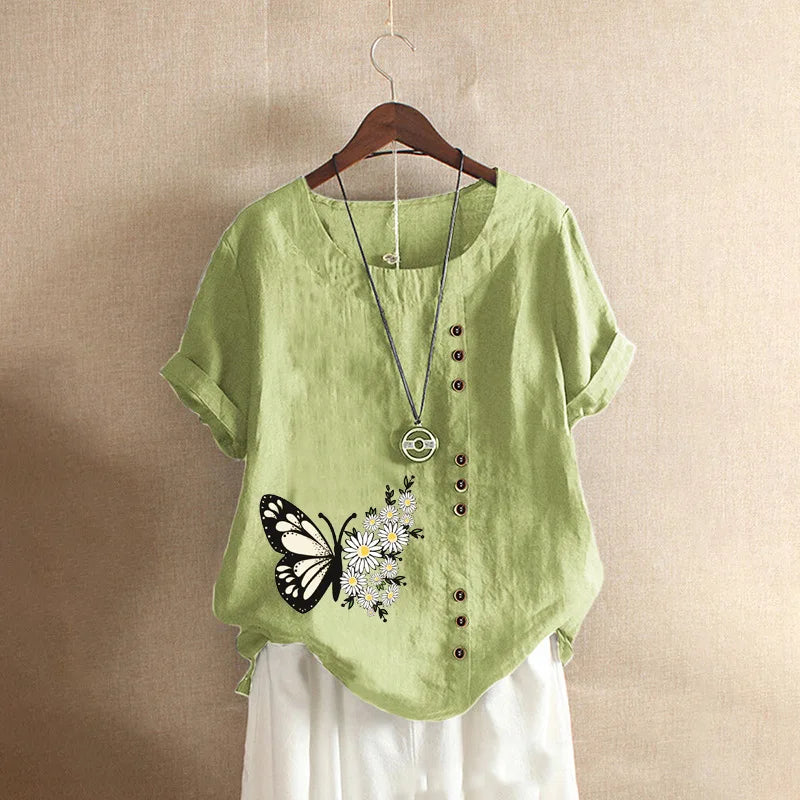 Sizes to 5XL Cotton Linen Vintage T-shirt Casual Loose Long Shirts with rolled sleeves.