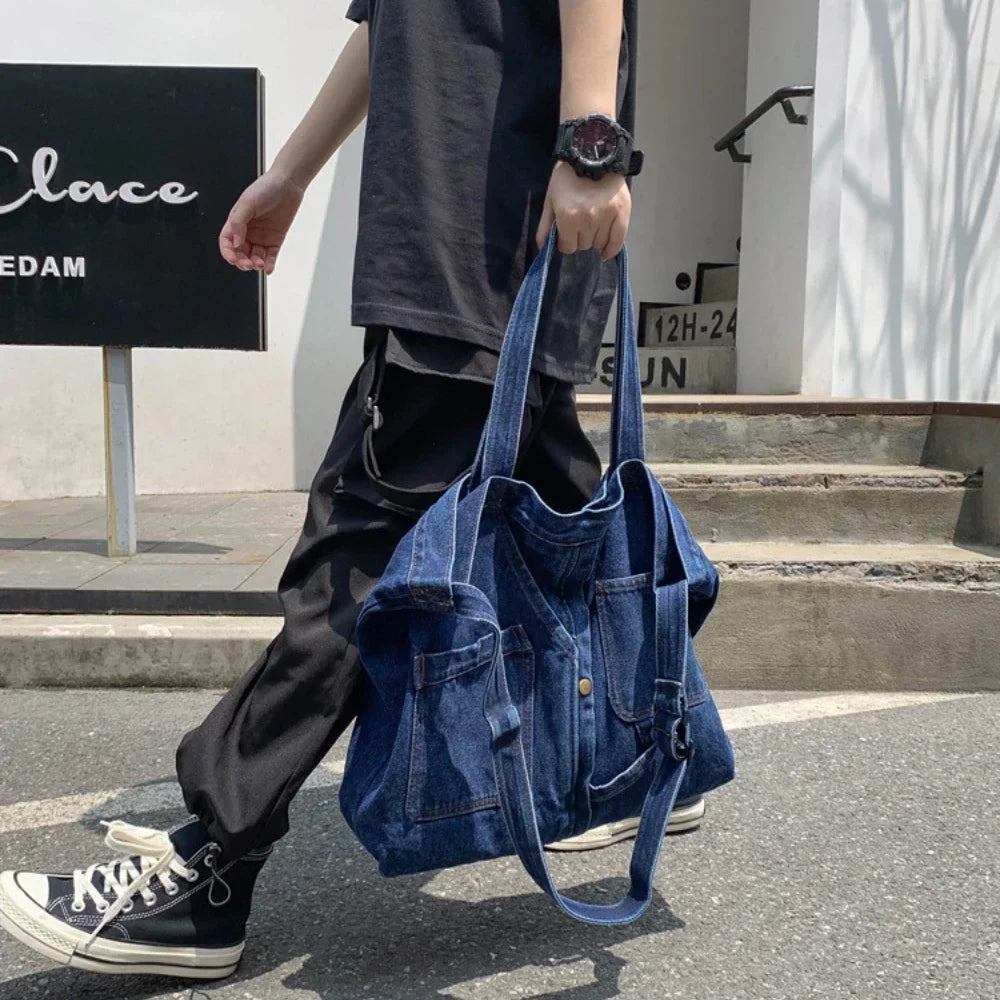 Denim Shoulder Bags for Women Casual Jeans Bags Designer Tote Crosbody Luxury Handbags Denim Shopping Bag Bolsos Para Mujer 2024