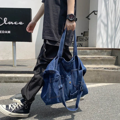 Denim Shoulder Bags for Women Casual Jeans Bags Designer Tote Crosbody Luxury Handbags Denim Shopping Bag Bolsos Para Mujer 2024
