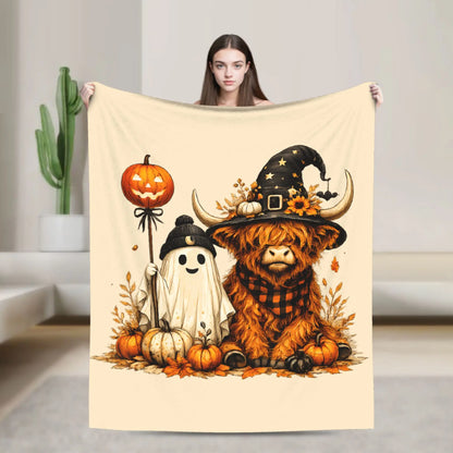 Christmas Highland Cow Fleece Blanket t for Home 150*125cm Piece. 25 Different Prints