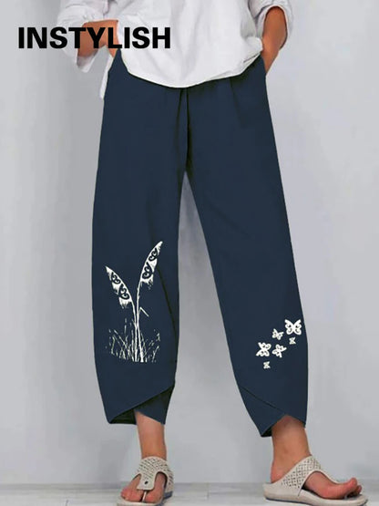 18 Solid and Patterned Cotton Linen Harem Pants, Wide Leg Trousers with Pockets