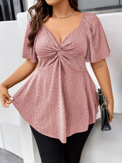 Plus Size  to 4XL T-Shirt, Casual, Loose V Neck Tops