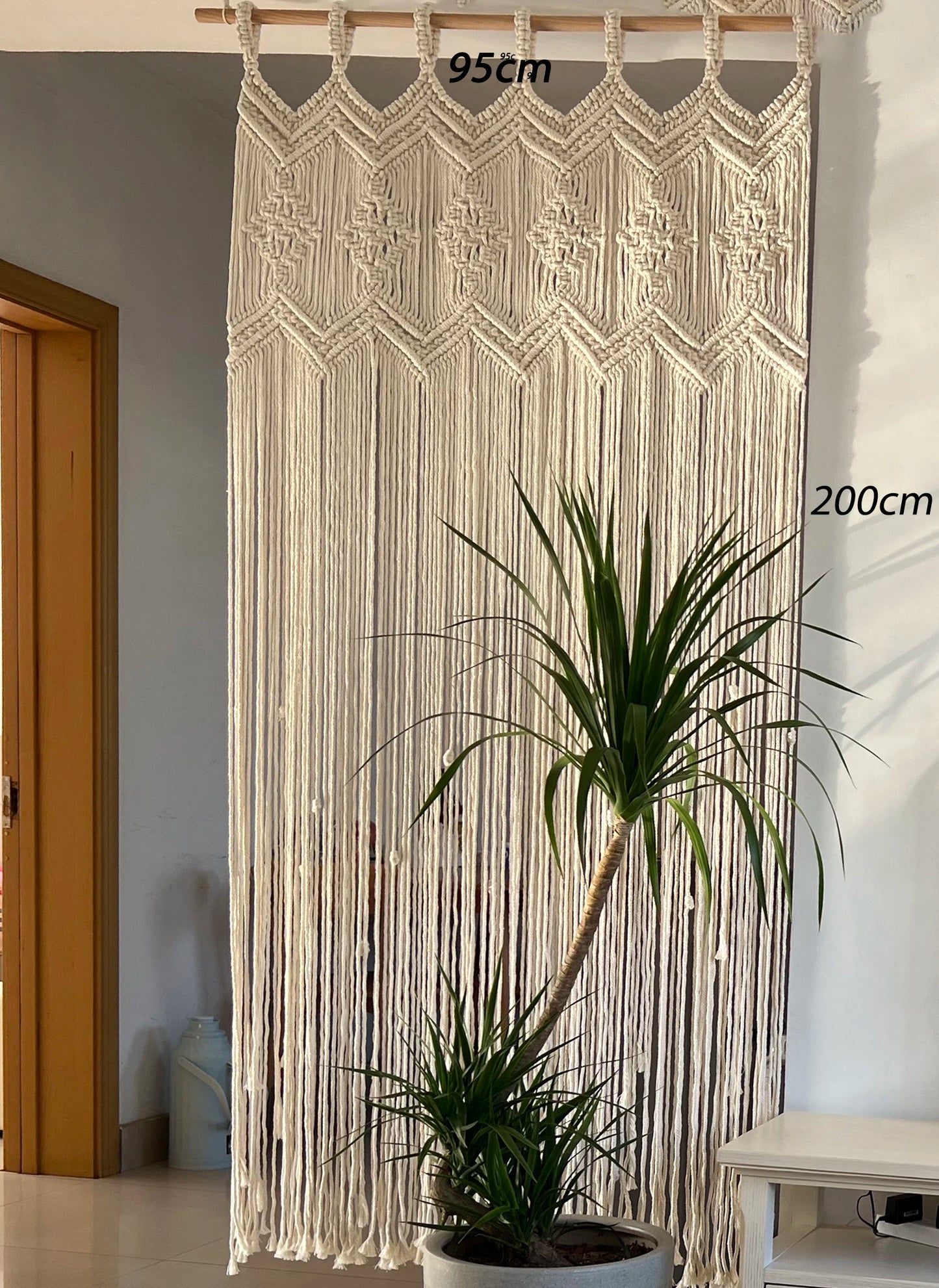 Hand-woven Macrame Cotton Tapestry Curtain, Wall Hanging Art Tapestry, Boho Decoration, Bohemian Wedding Backdrop Tapestry