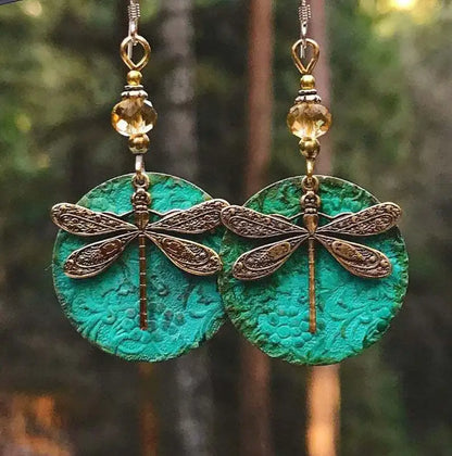 Boho Sunflower Earrings Vintage Drop Earrings