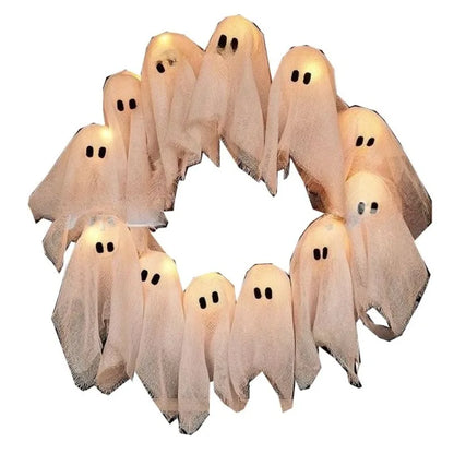 Lit Ghosts Wreath Great for decorating Doors or Windows