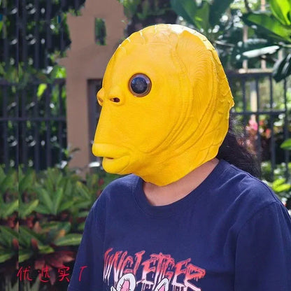 Inflatable Alien Costume With Fish Head Mask Funny Halloween Cosplay Suit For Adults