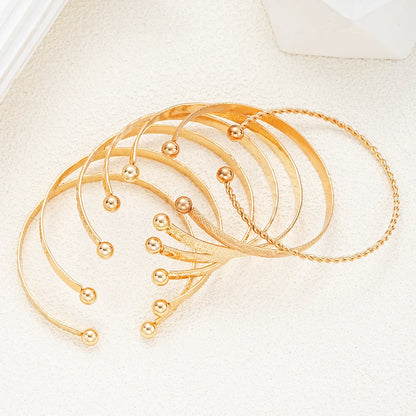 7 Pcs/Set Gold Color Bracelets