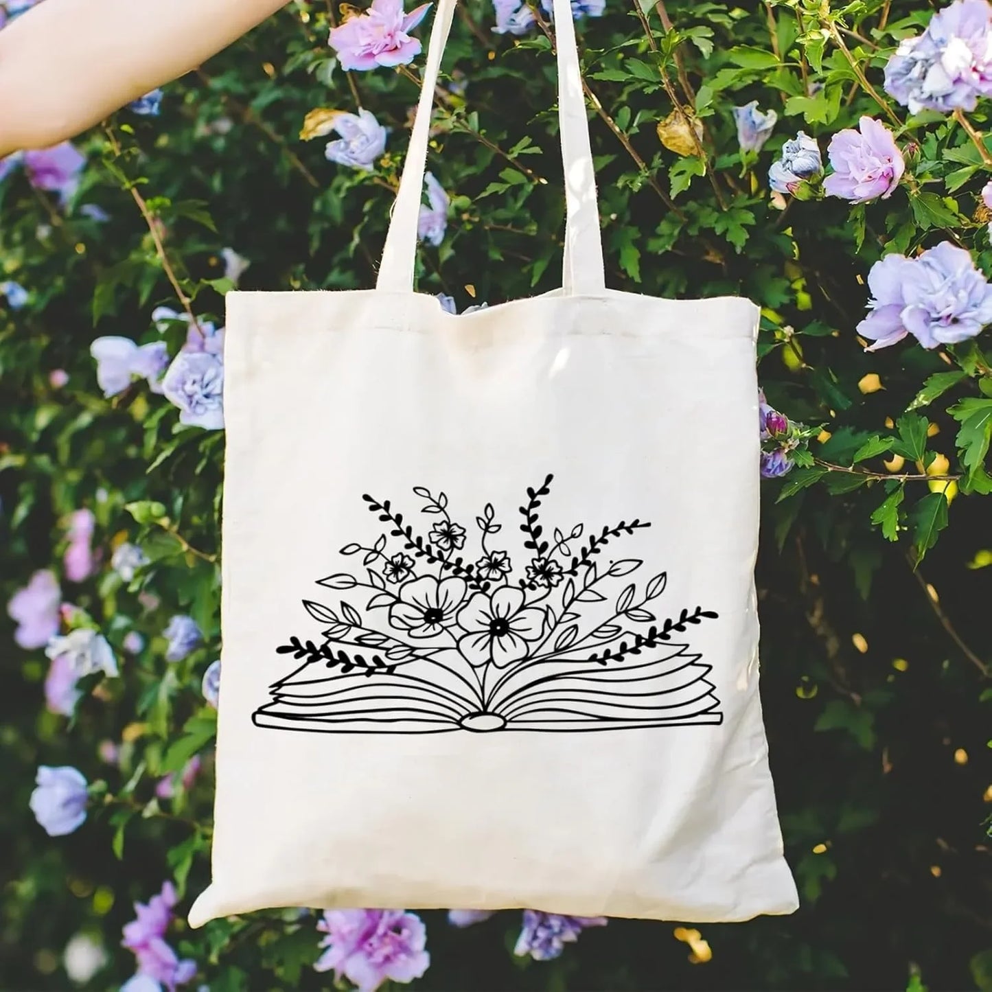 Canvas Book Themed Tote Bag Shoulder Bags. ALSO MAKES A GREAT GIFT BAG--WHY USE PAPER????