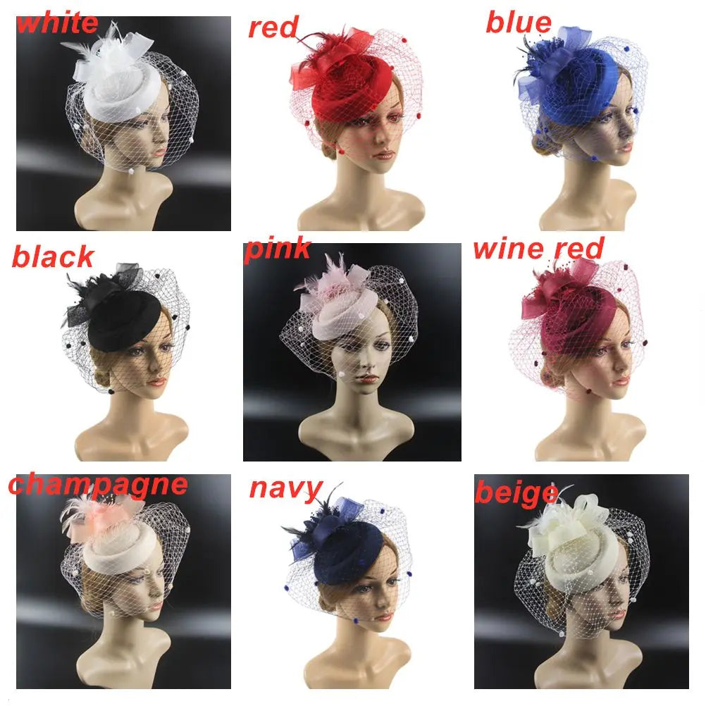 Roaring 20's Retro Fascinators' Hats. Variety of Colors