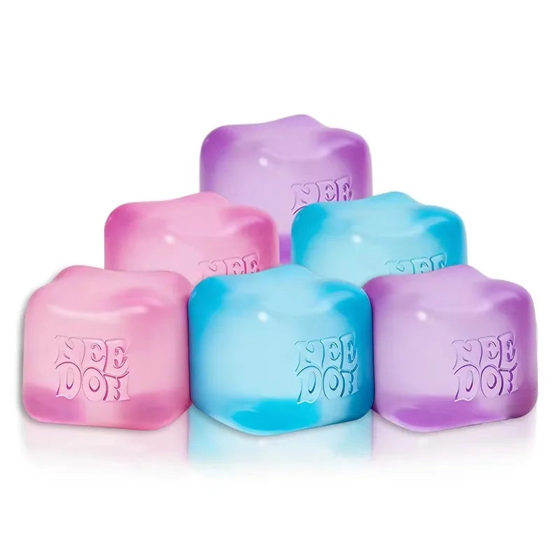 Needoh Giant Cube Sensory Toys, Transparent Maltose Filler, Soft Slow Rebound, Stress Reliever
