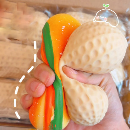 Soft Squishy Peanut, Corn on the Cob, and Burger for Stress Relief, Fidget Sensory Gifts