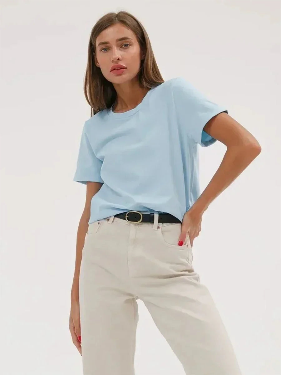 Sizes to 4XL 100% Cotton Women's T-shirt  Basic Short Sleeve Loose Tops Various colors