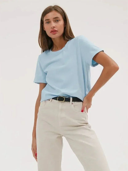 Sizes to 4XL 100% Cotton Women's T-shirt  Basic Short Sleeve Loose Tops Various colors