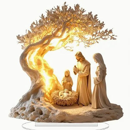 Christmas Nativity Flat Acrylic Table Centerpiece, 8 Designs
