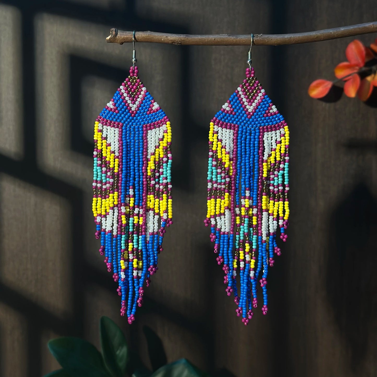 Colorful Bohemian Native American Inspired Dangle Earrings