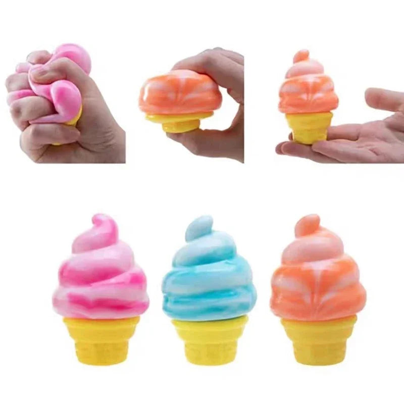 Ice Cream Stress-relieving Ball with ZERO Calories!!!  Reduces Anxiety, Releases Stress, Tactile Sensory Tool for adults and children