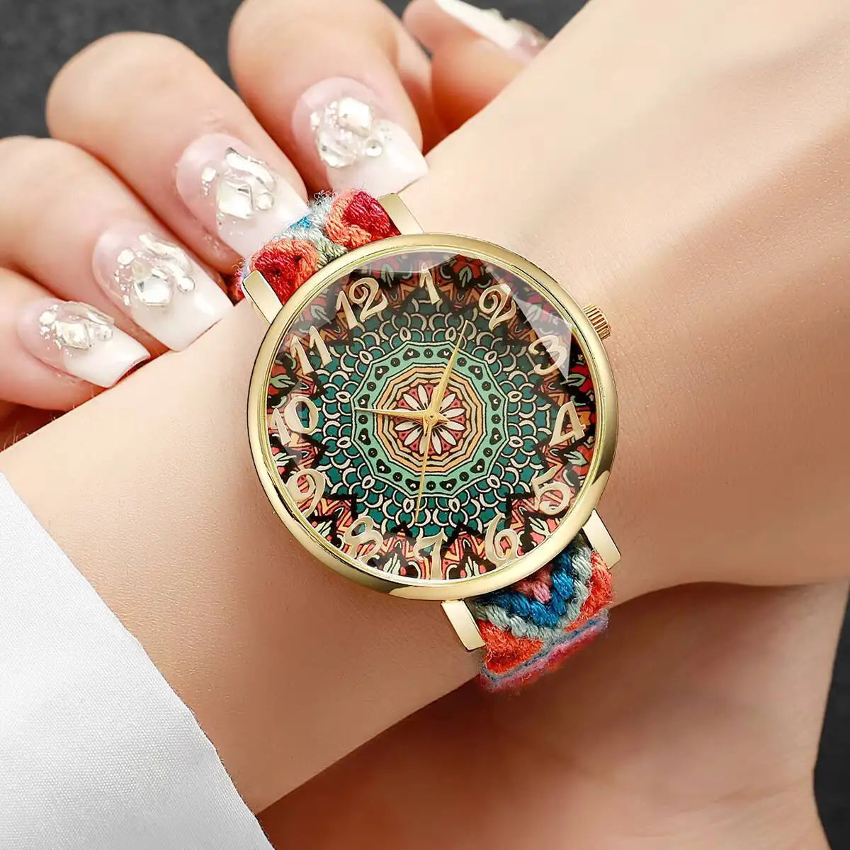 Vintage Woven Strap Ladies Quartz Wristwatch （Without Box）