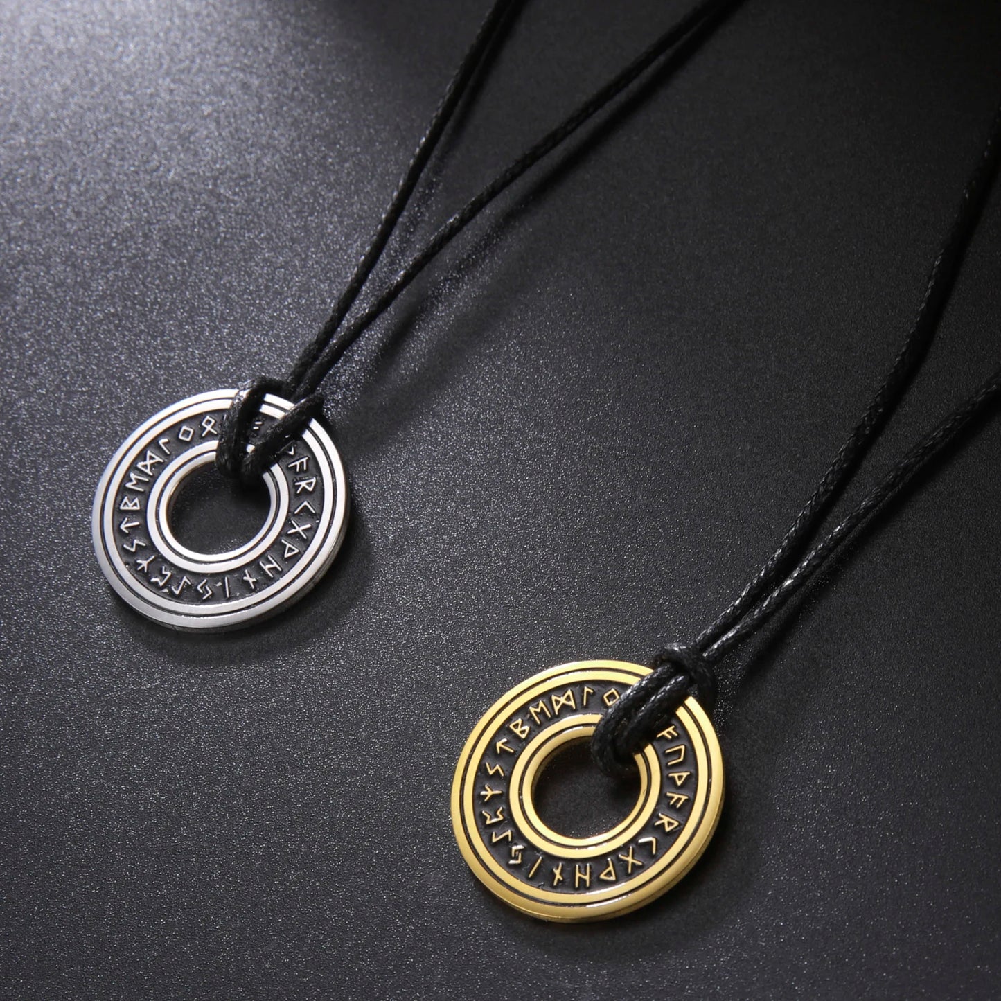 Vintage Stainless Steel Norse Runes Viking Amulet options available
