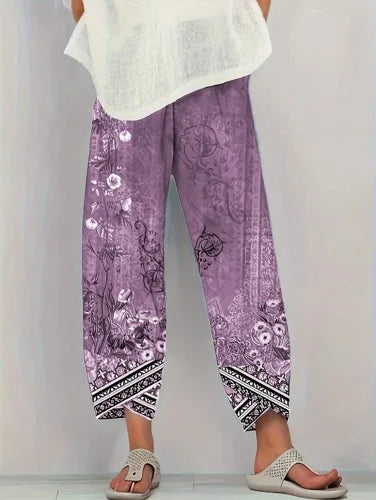 Plus Size to 5XL. Women 's Summer Casual loose print pants, Comfortable and Soft