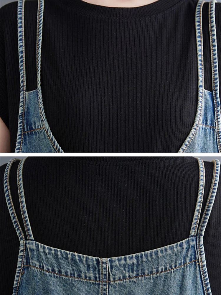 Sizes to 2XL Loose Overalls. Oversized Jumpsuits, Wide Leg Shorts, Cargo Baggy Pants, Straps Dungarees