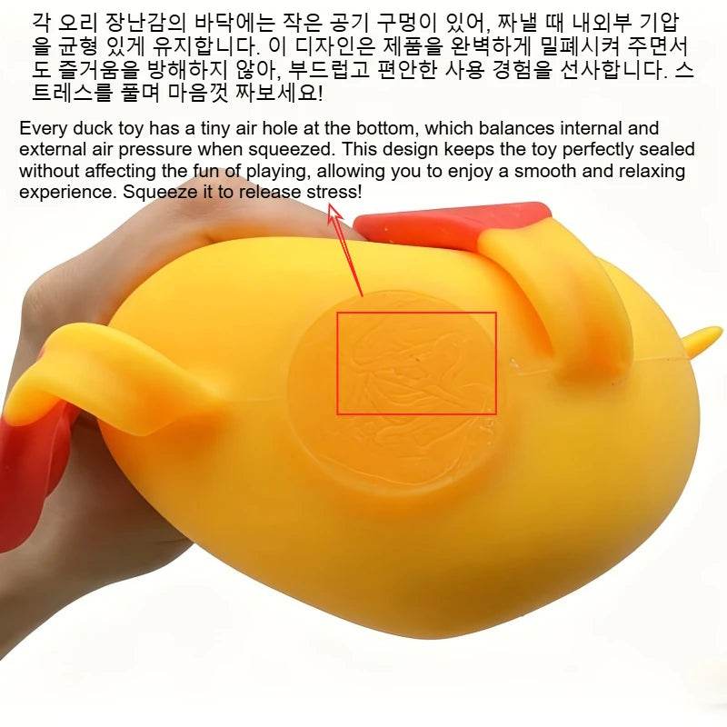 Squishy Antistress Duck Fidgets, Cute Decompression Devices, Various sizes and colors
