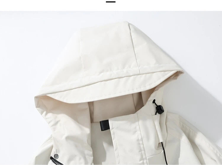 Lightweight, Wind and Waterproof Hooded Jacket. Velcro Banded Sleeves, 9 Colors
