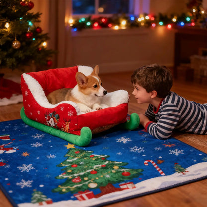 Washable Dog Christmas Sled Anti-slip bottom for Small, Medium, Cats, Dogs, Christmas Decor