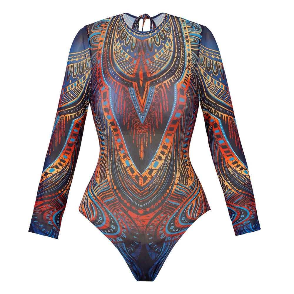 Long Sleeve Sheer Sun Protection One-Piece Swimsuit With Cover-Up. Various other designs