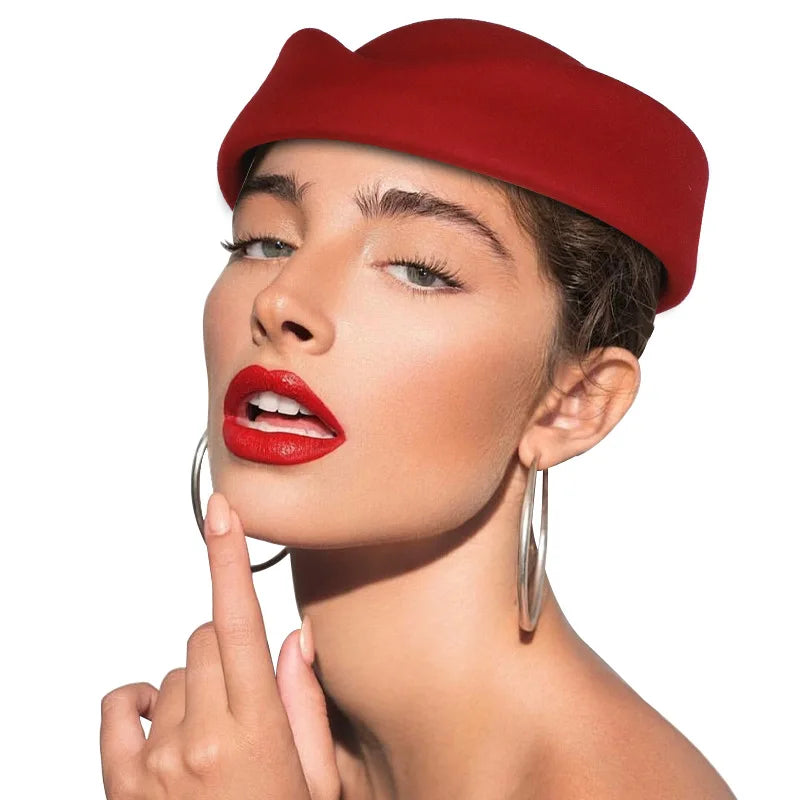 British Stewardess Beret, Exquisite Top Hat, Hepburn Style, High-end Beret,