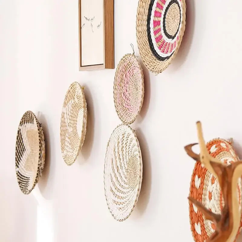 Boho Hand Woven Wall Basket Hanging, Decorative, Rustic, and unique in any room