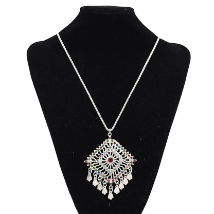 Bohemian Black Blue Stones, Coin tassel Necklace Turkish Gypsy Boho
