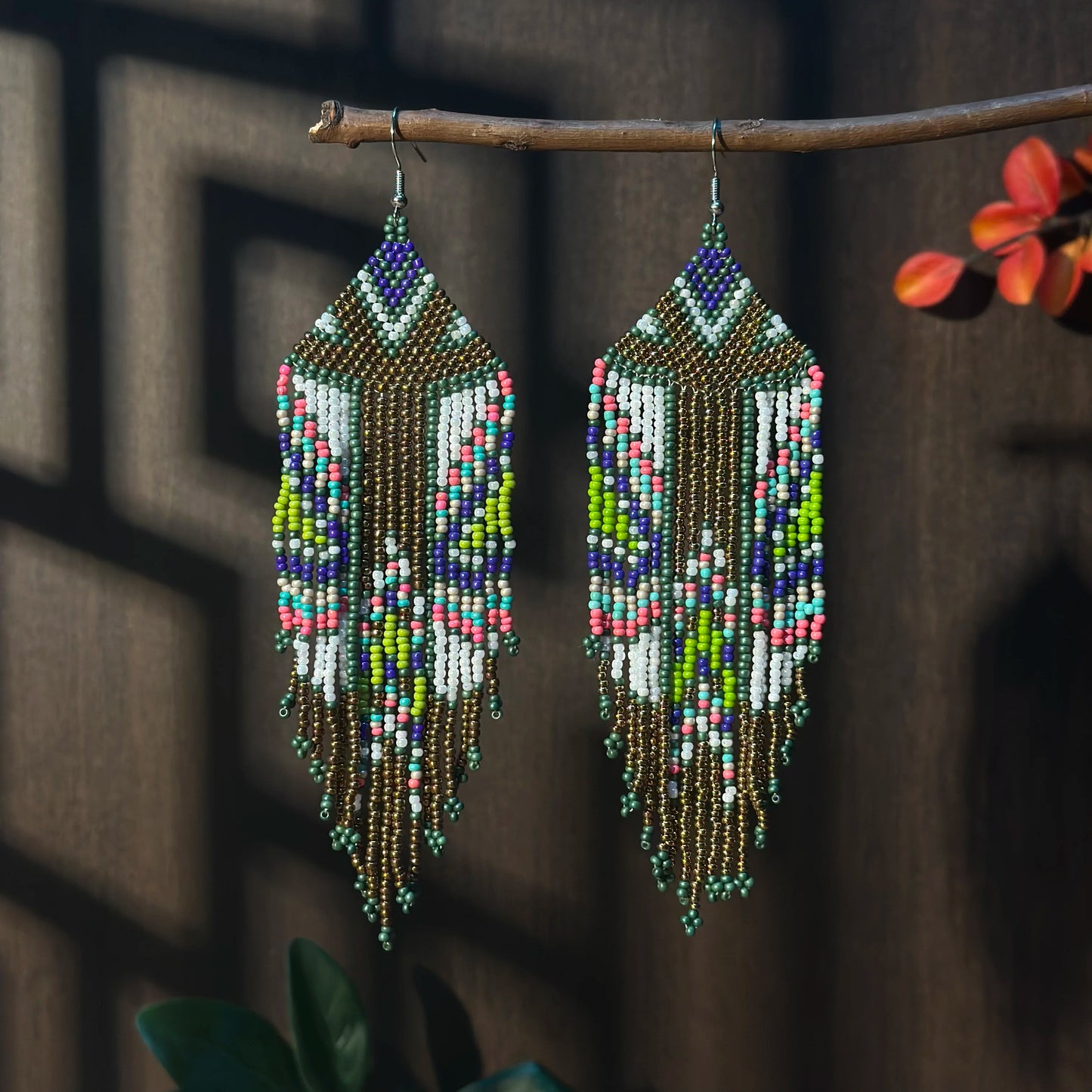 Colorful Bohemian Native American Inspired Dangle Earrings