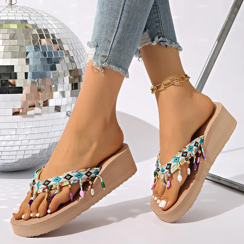 Bohemian Lightweight Wedge Flip Flops