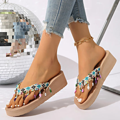 Bohemian Lightweight Wedge Flip Flops
