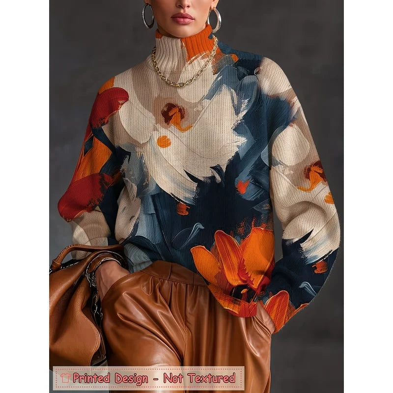 Sizes to 3XL, Soft Warm Turtleneck Knit Pullover, Relaxed Fit
