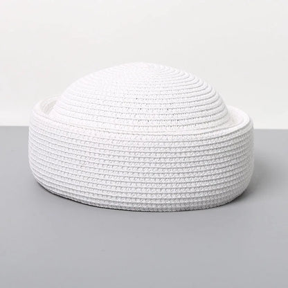 Straw Pillbox Hat  in 4 colors