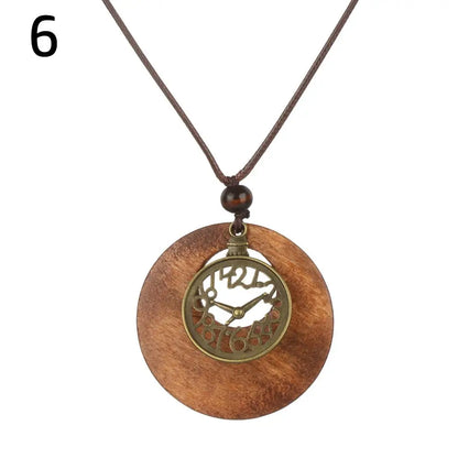 Long Wooden Beaded Tassel Boho  Necklace Nepal Wood Beads