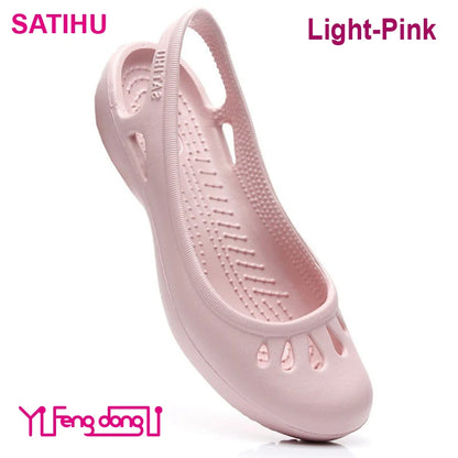 Lightweight Anti-Slip Hole Shoes,   Inspired Clogs For Women's Flat Bottom Sandals