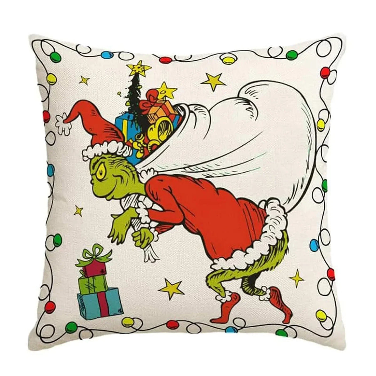 Merry Christmas Throw Pillow Cover, 18 × 18 Inch, Cover Only