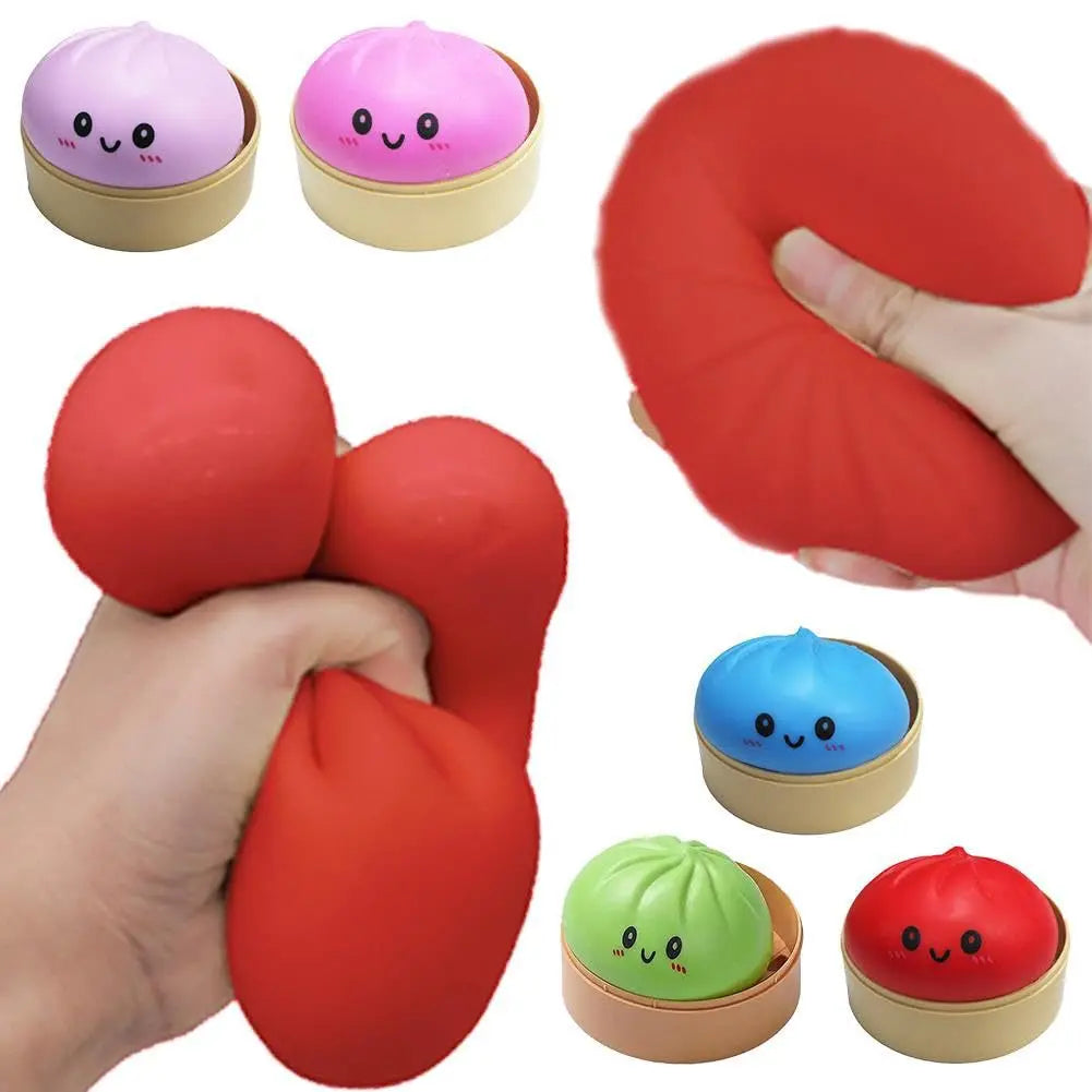 Squishy Dumpling Bun Toy, Slow Rising Glitter Dumpling Stress Ball