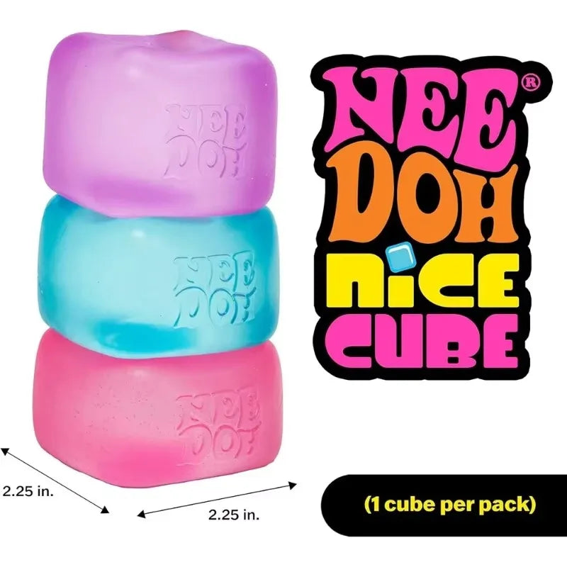 Needoh Giant Cube Sensory Toys, Transparent Maltose Filler, Soft Slow Rebound, Stress Reliever