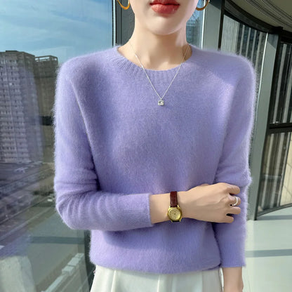 Basic Soft Knit Pullover Sweater, Round Neck, Long Sleeve, 12 colors with some sizes to 3XL