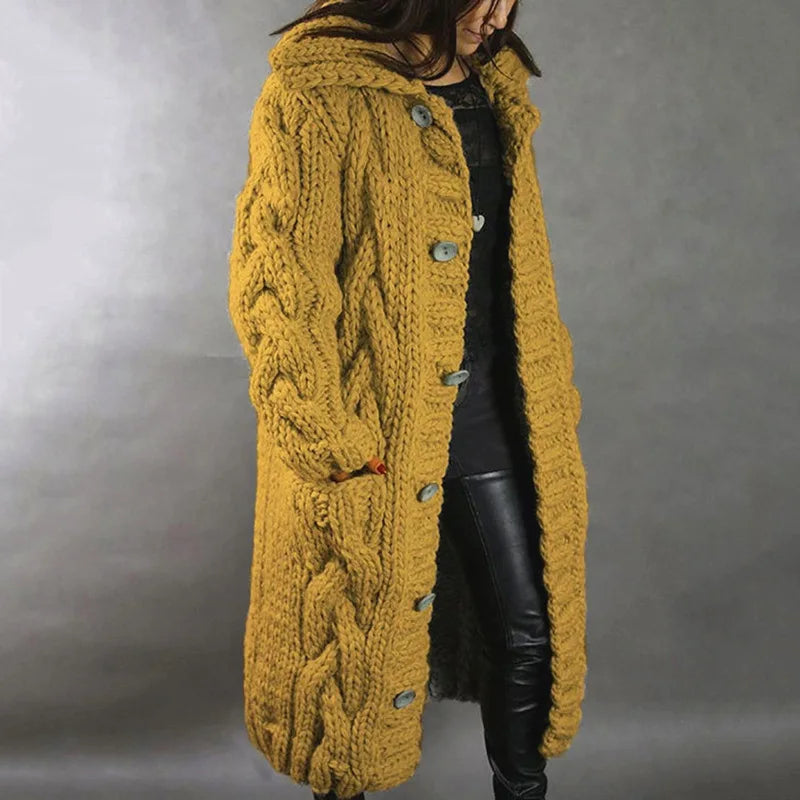 15 Colors, Oversized S-5XL Women Loose Knitted Sweaters, Thick Long Sleeve, Pocket, Buttons