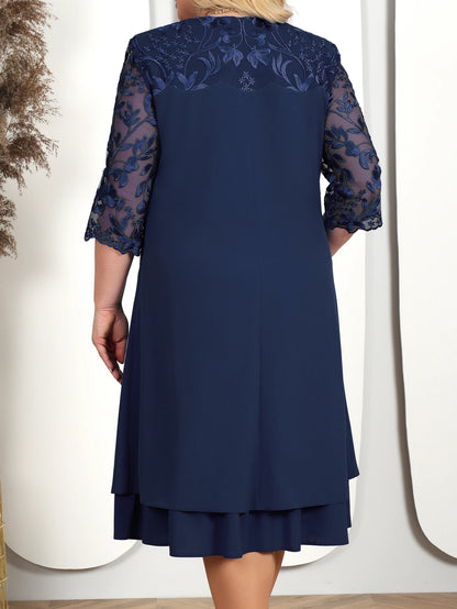 Sizes to 4XL  in 7 Colors  Embroidery Patchwork Elegant Dresses