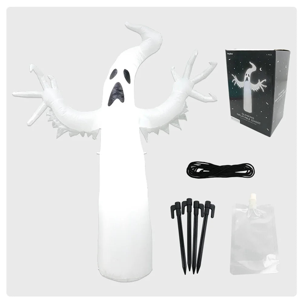 Halloween Inflatable Ghost, LED Light-up Ghost Decoration, Prop for Yard,