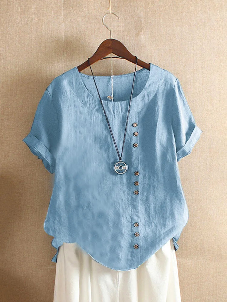 Sizes to 5XL Cotton Linen Vintage T-shirt Casual Loose Long Shirts with rolled sleeves.