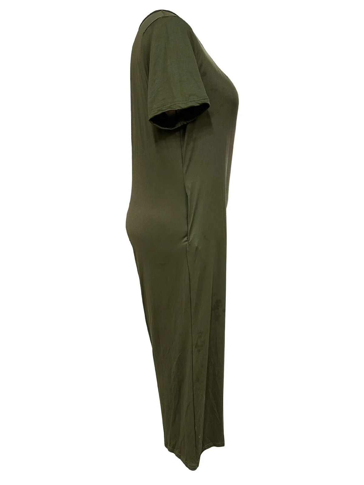 Sizes to 5XL  Jumpsuit, Short Sleeve, U neckline, with pockets. 5 colors